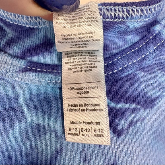 Two Tie Dyed 100% Cotton American Apparel Infant Onesies, Blue 6-12 Month - Picture 5 of 7
